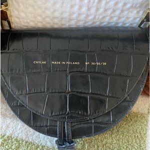Chylak Saddle Bag "glossy black crocodile. In great condition!